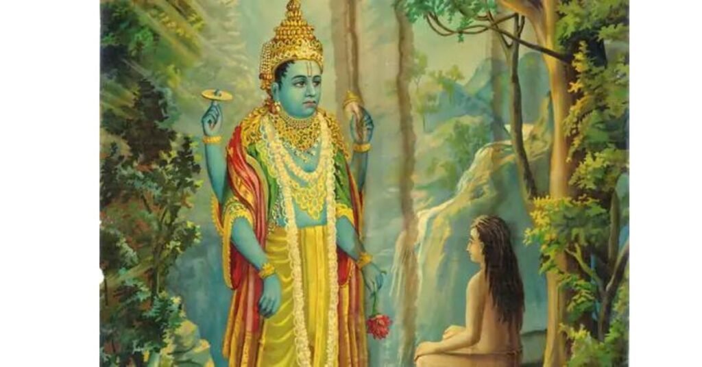 राजा हरि वर्मा विष्णुजी की तपस्या करते हुए